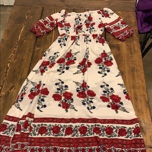 Cupshe peasant boho floral maxi dress